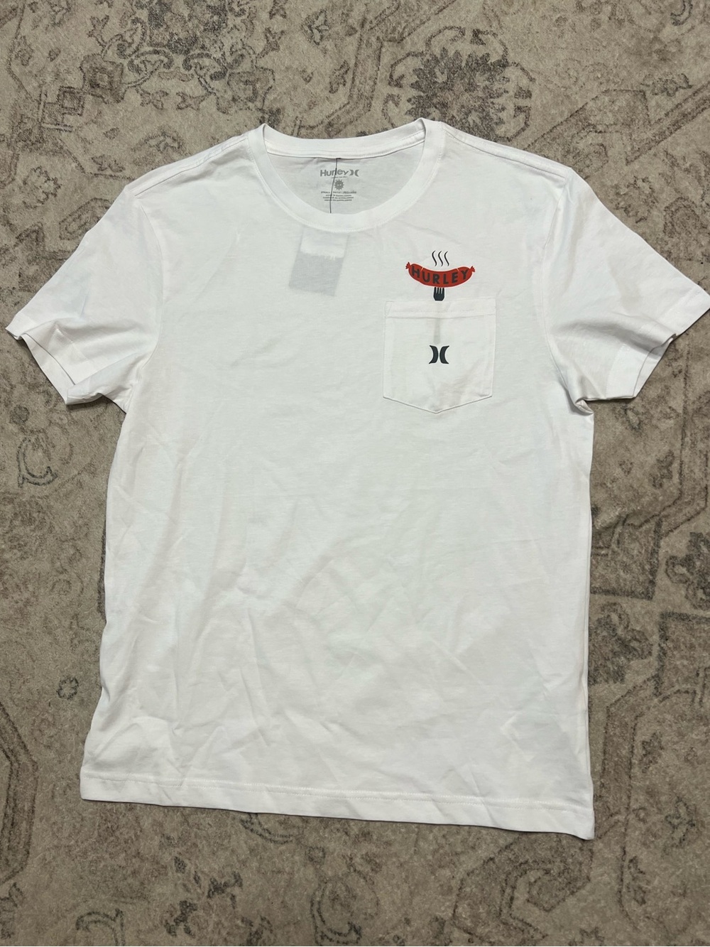 Hurley Youth BBQ White Pocket T-Shirt Short Sleeve